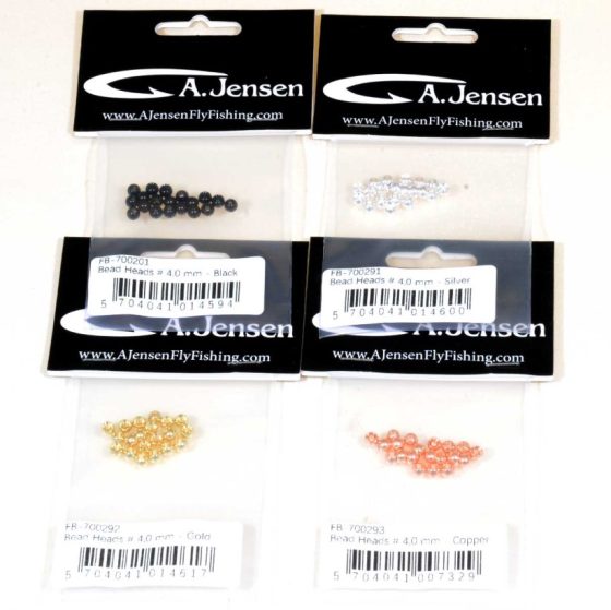 A.Jensen Bead Head 4,0 mm - 1 of each 4 colors